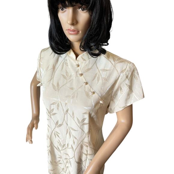 NWT Vintage ivory Brocade Cheongsam Dress from J.R. Nites by Caliente Size 10 P - Picture 4 of 17